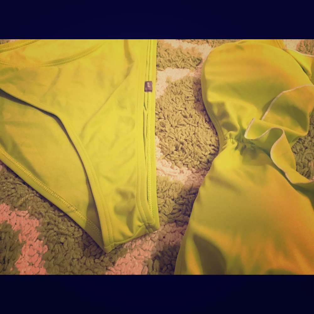 Lime strapless 2 piece bathing suit- Aerie